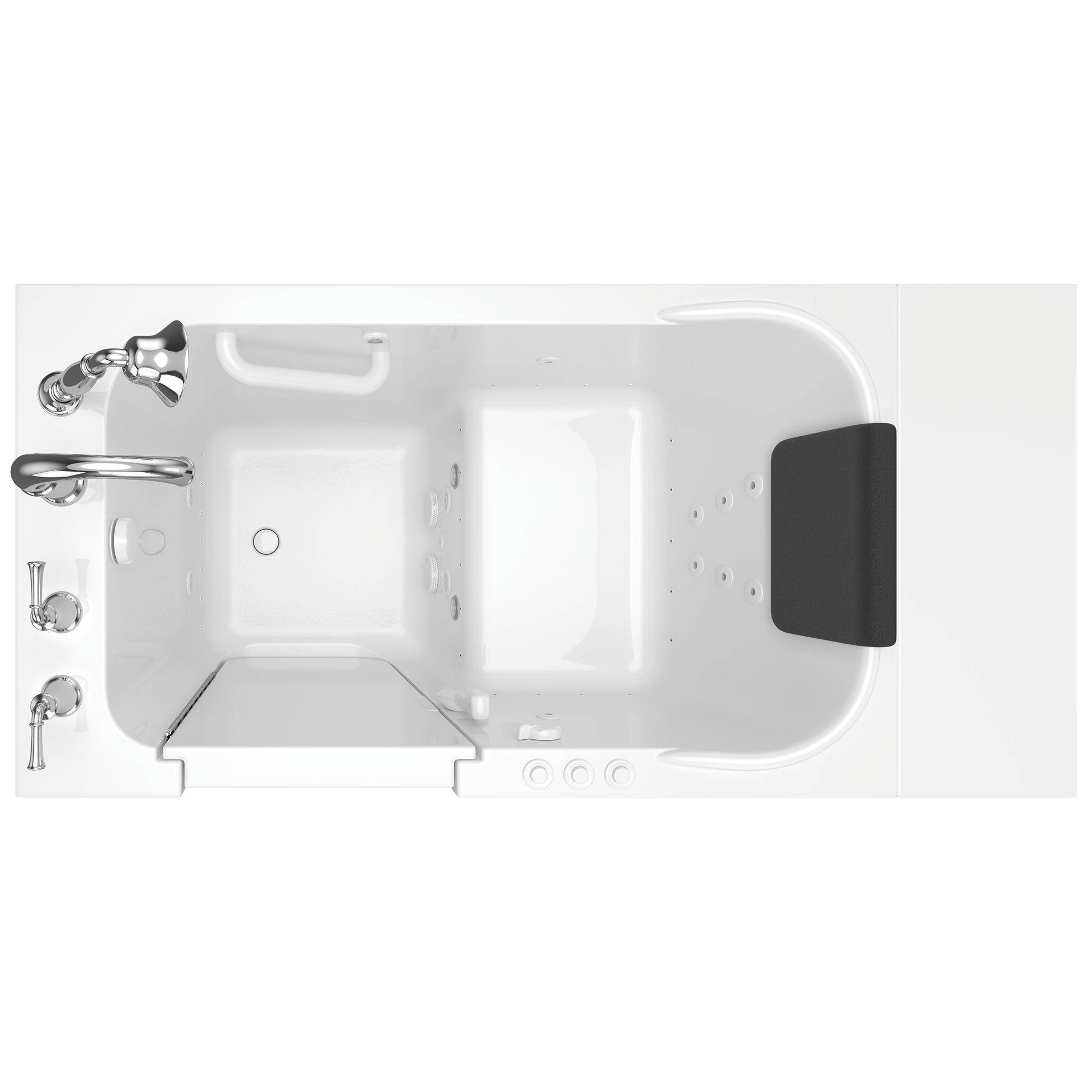 Gelcoat Premium Series 48x28 Inch Walk In Bathtub with Dual Air Massage and Jet Massage System   Left Hand Door and Drain ST WHITE
